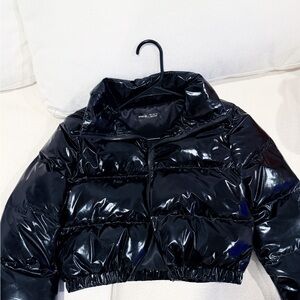 Shiny Black Puffer Jacket